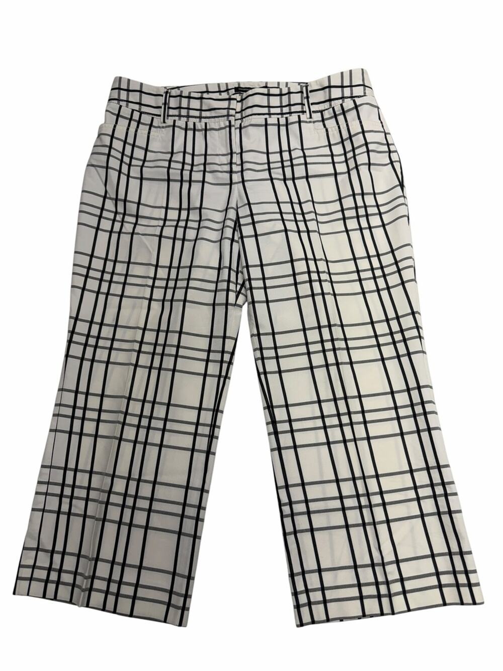EXPRESS Women’s 10 White / Black Striped Capri Pant